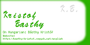 kristof basthy business card
